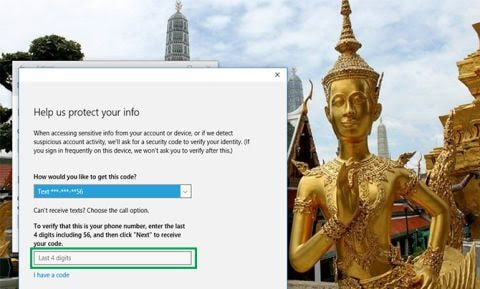 Help us protect info last 4 digits