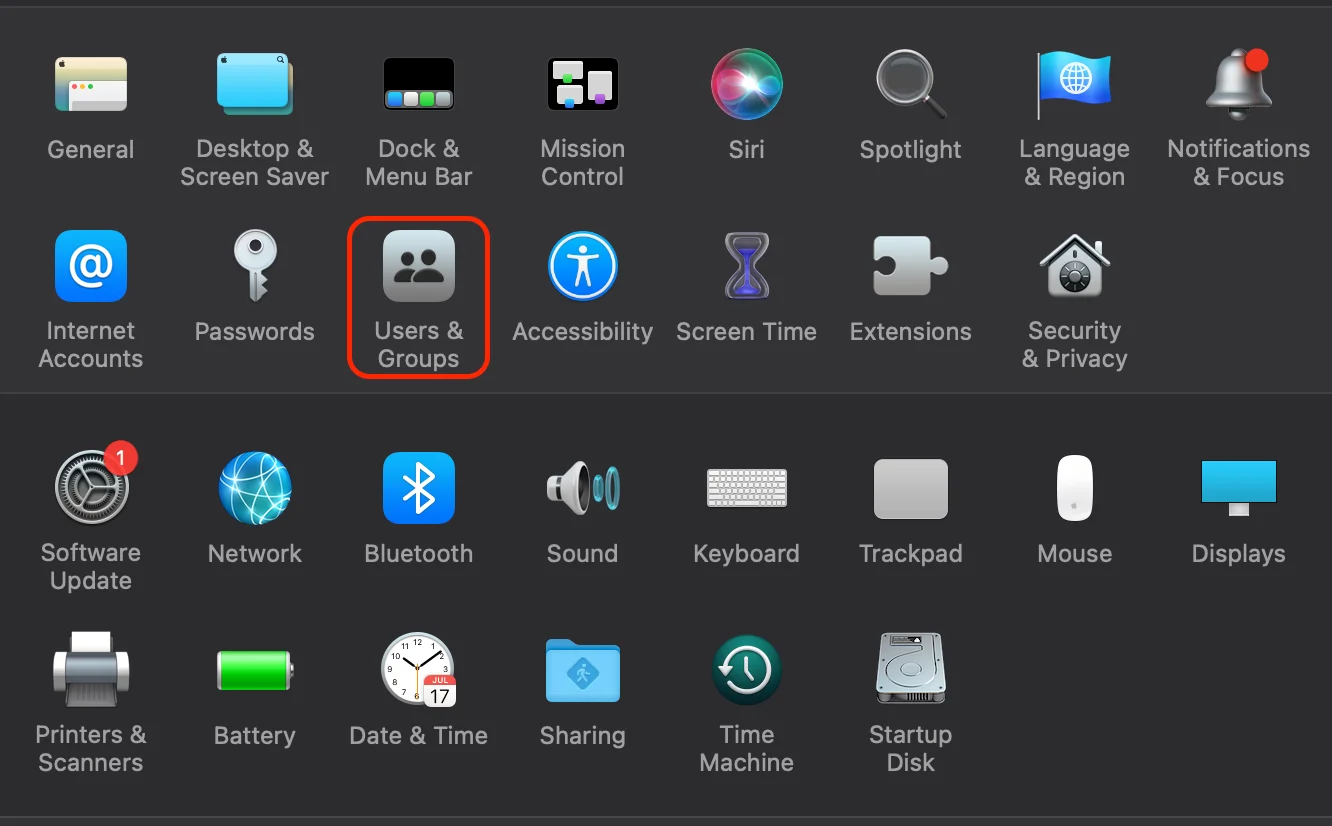 how to change mac password