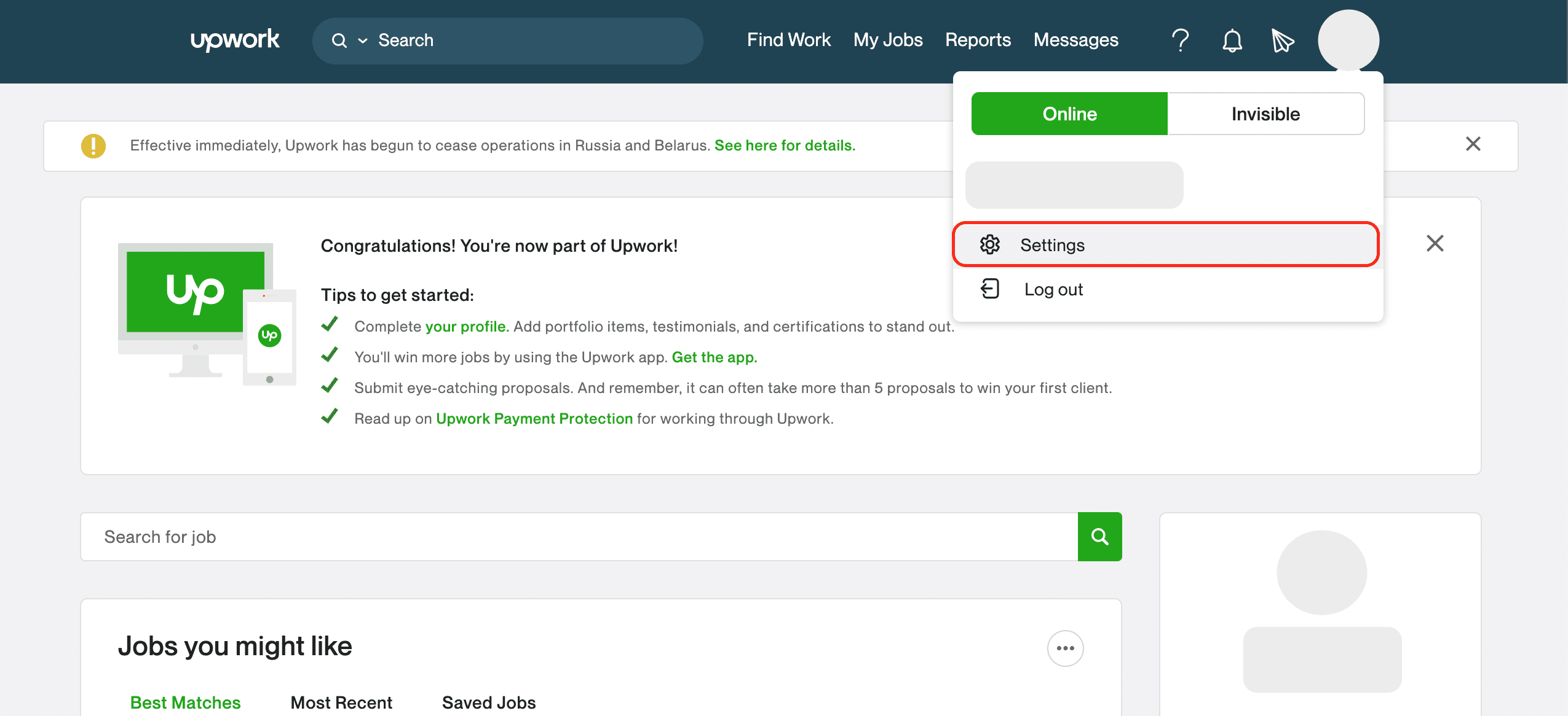 how to change upwork user id