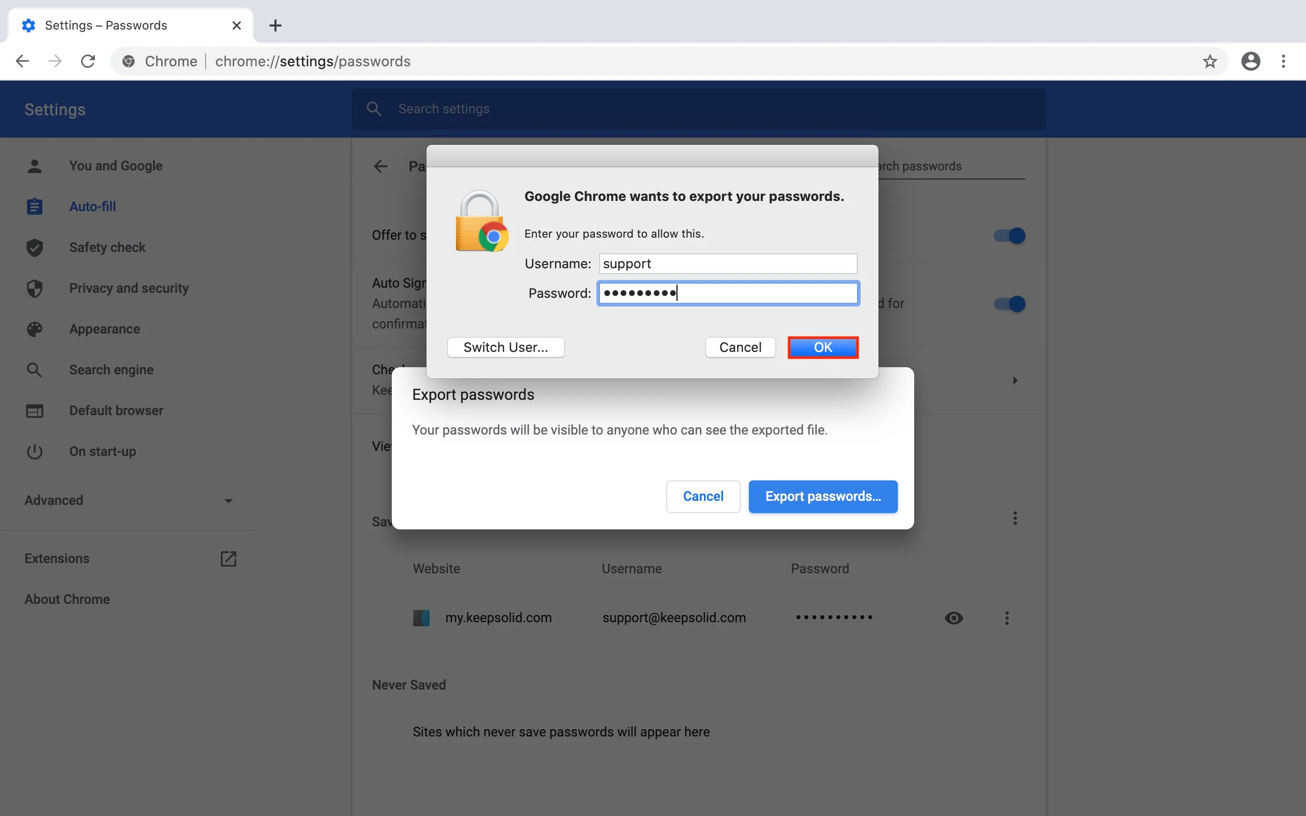 Как перенести пароли из Chrome в Passwarden