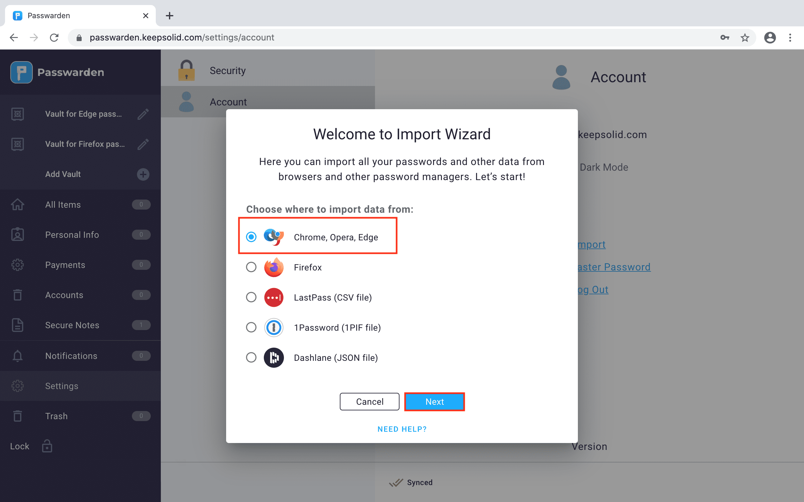 how-to-export-passwords-from-chrome-and-import-them-into-passwarden